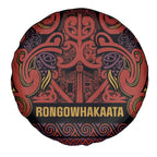 Aotearoa Iwi Rongowhakaata Spare Tire Cover Maori Wharenui House Tribal Pattern