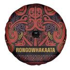 Aotearoa Iwi Rongowhakaata Spare Tire Cover Maori Wharenui House Tribal Pattern