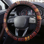 Aotearoa Iwi Rongowhakaata Steering Wheel Cover Maori Wharenui House Tribal Pattern