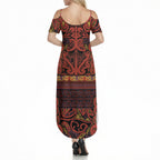 Aotearoa Iwi Rongowhakaata Summer Maxi Dress Maori Wharenui House Tribal Pattern