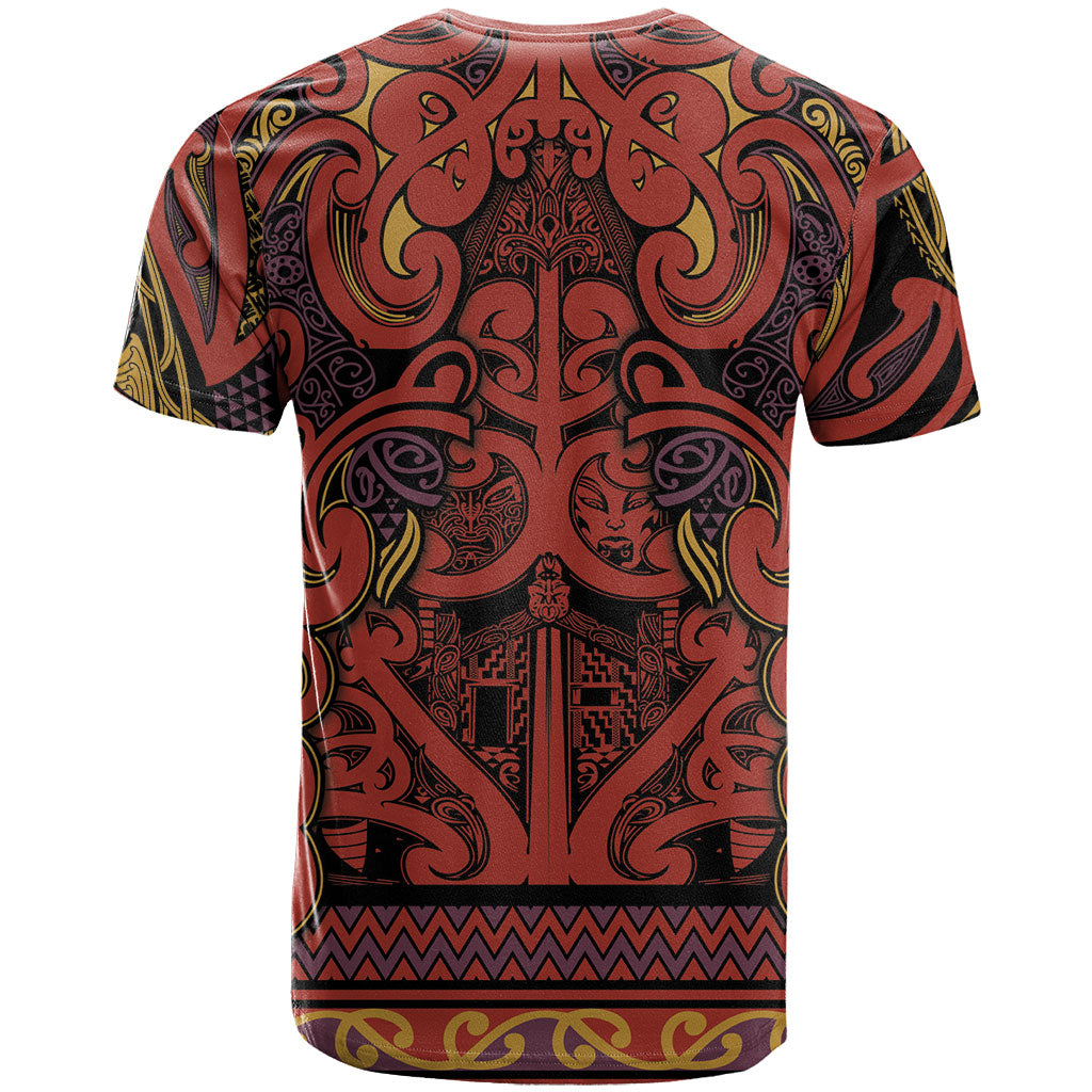 Aotearoa Iwi Rongowhakaata T Shirt Maori Wharenui House Tribal Pattern