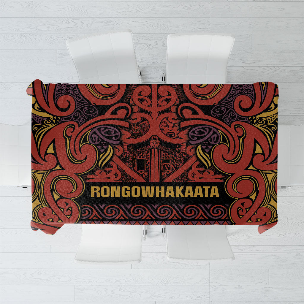 Aotearoa Iwi Rongowhakaata Tablecloth Maori Wharenui House Tribal Pattern