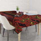 Aotearoa Iwi Rongowhakaata Tablecloth Maori Wharenui House Tribal Pattern