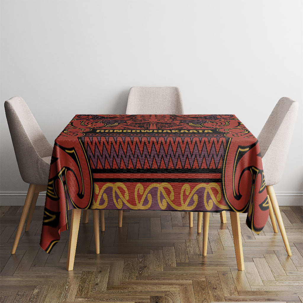 Aotearoa Iwi Rongowhakaata Tablecloth Maori Wharenui House Tribal Pattern