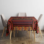 Aotearoa Iwi Rongowhakaata Tablecloth Maori Wharenui House Tribal Pattern