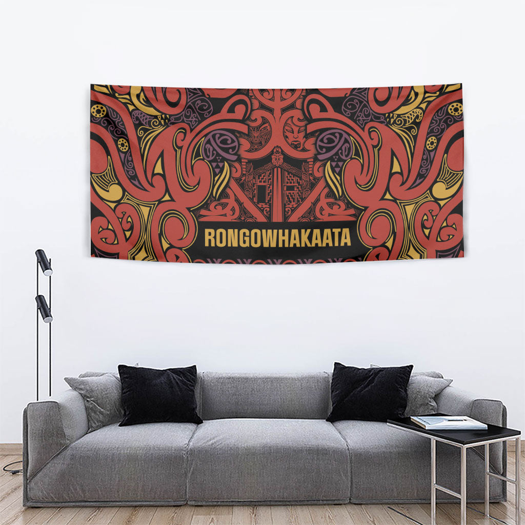 Aotearoa Iwi Rongowhakaata Tapestry Maori Wharenui House Tribal Pattern