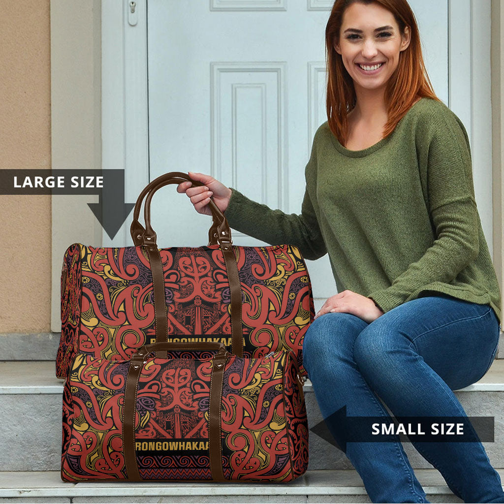 Aotearoa Iwi Rongowhakaata Travel Bag Maori Wharenui House Tribal Pattern