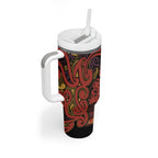 Aotearoa Iwi Rongowhakaata Tumbler With Handle Maori Wharenui House Tribal Pattern