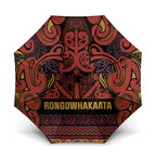 Aotearoa Iwi Rongowhakaata Umbrella Maori Wharenui House Tribal Pattern