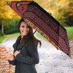 Aotearoa Iwi Rongowhakaata Umbrella Maori Wharenui House Tribal Pattern
