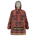 Aotearoa Iwi Rongowhakaata Wearable Blanket Hoodie Maori Wharenui House Tribal Pattern