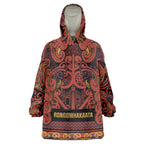 Aotearoa Iwi Rongowhakaata Wearable Blanket Hoodie Maori Wharenui House Tribal Pattern