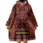 Aotearoa Iwi Rongowhakaata Wearable Blanket Hoodie Maori Wharenui House Tribal Pattern