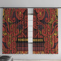 Aotearoa Iwi Rongowhakaata Window Curtain Maori Wharenui House Tribal Pattern