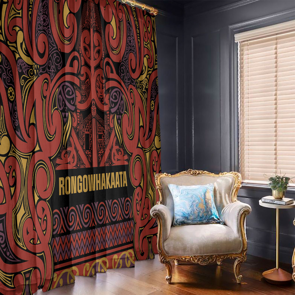 Aotearoa Iwi Rongowhakaata Window Curtain Maori Wharenui House Tribal Pattern
