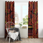 Aotearoa Iwi Rongowhakaata Window Curtain Maori Wharenui House Tribal Pattern