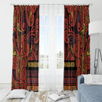 Aotearoa Iwi Rongowhakaata Window Curtain Maori Wharenui House Tribal Pattern