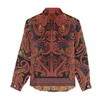 Aotearoa Iwi Rongowhakaata Women Casual Shirt Maori Wharenui House Tribal Pattern