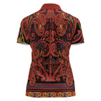 Aotearoa Iwi Rongowhakaata Women Polo Shirt Maori Wharenui House Tribal Pattern