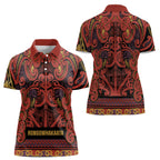 Aotearoa Iwi Rongowhakaata Women Polo Shirt Maori Wharenui House Tribal Pattern