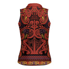Aotearoa Iwi Rongowhakaata Women Sleeveless Polo Shirt Maori Wharenui House Tribal Pattern