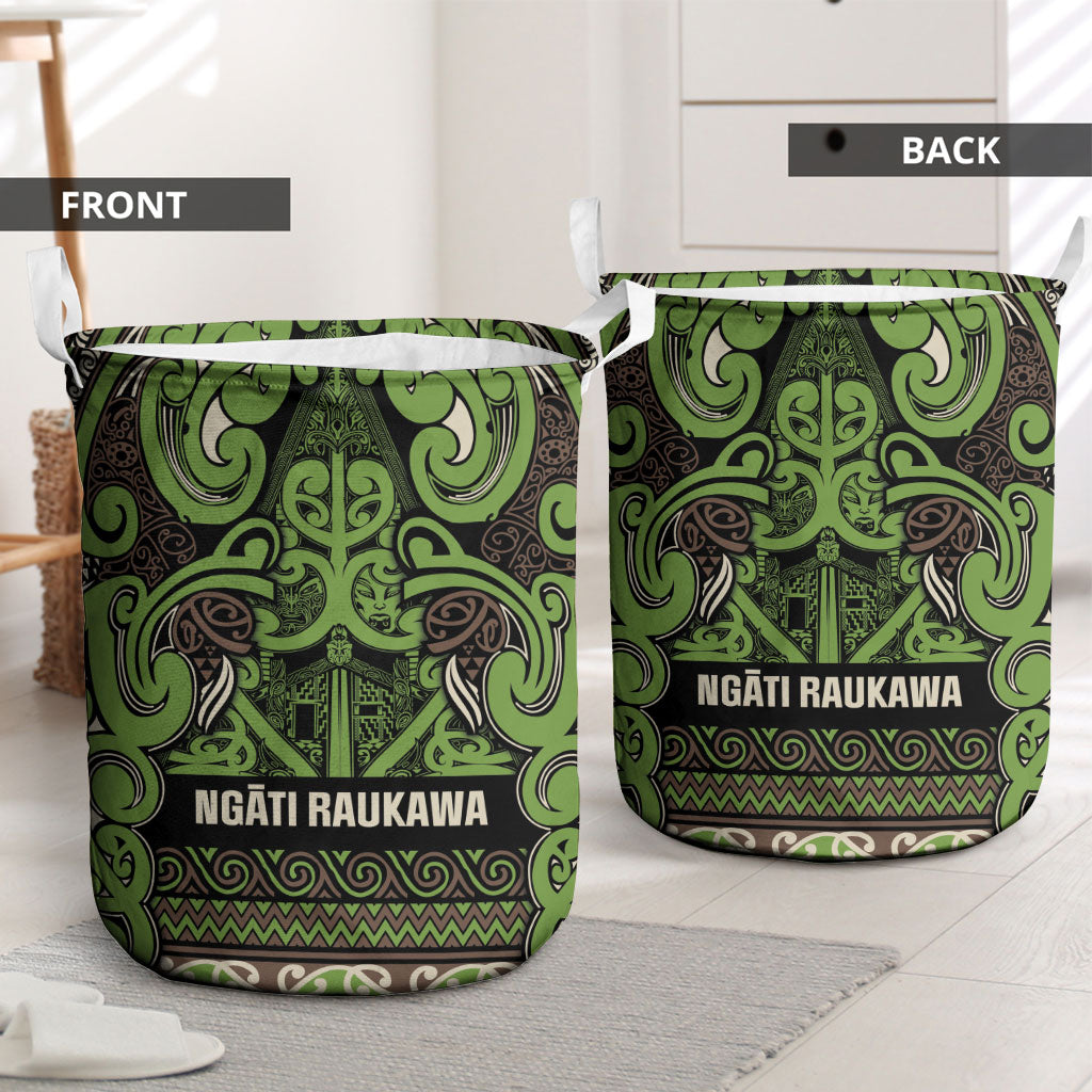 Aotearoa Iwi Ngati Raukawa Laundry Basket Maori Wharenui House Tribal Pattern