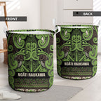Aotearoa Iwi Ngati Raukawa Laundry Basket Maori Wharenui House Tribal Pattern