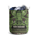 Aotearoa Iwi Ngati Raukawa Laundry Basket Maori Wharenui House Tribal Pattern
