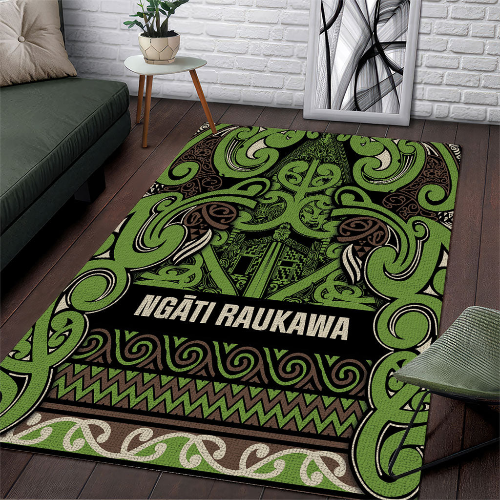 Aotearoa Iwi Ngati Raukawa Area Rug Maori Wharenui House Tribal Pattern