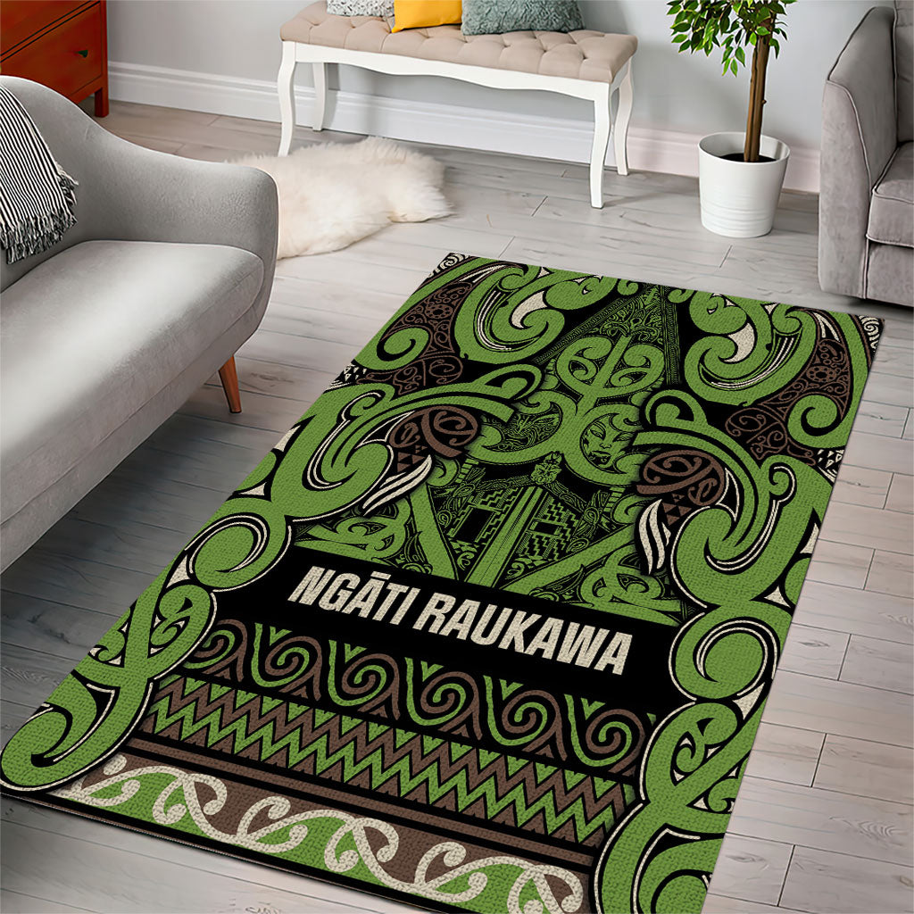 Aotearoa Iwi Ngati Raukawa Area Rug Maori Wharenui House Tribal Pattern
