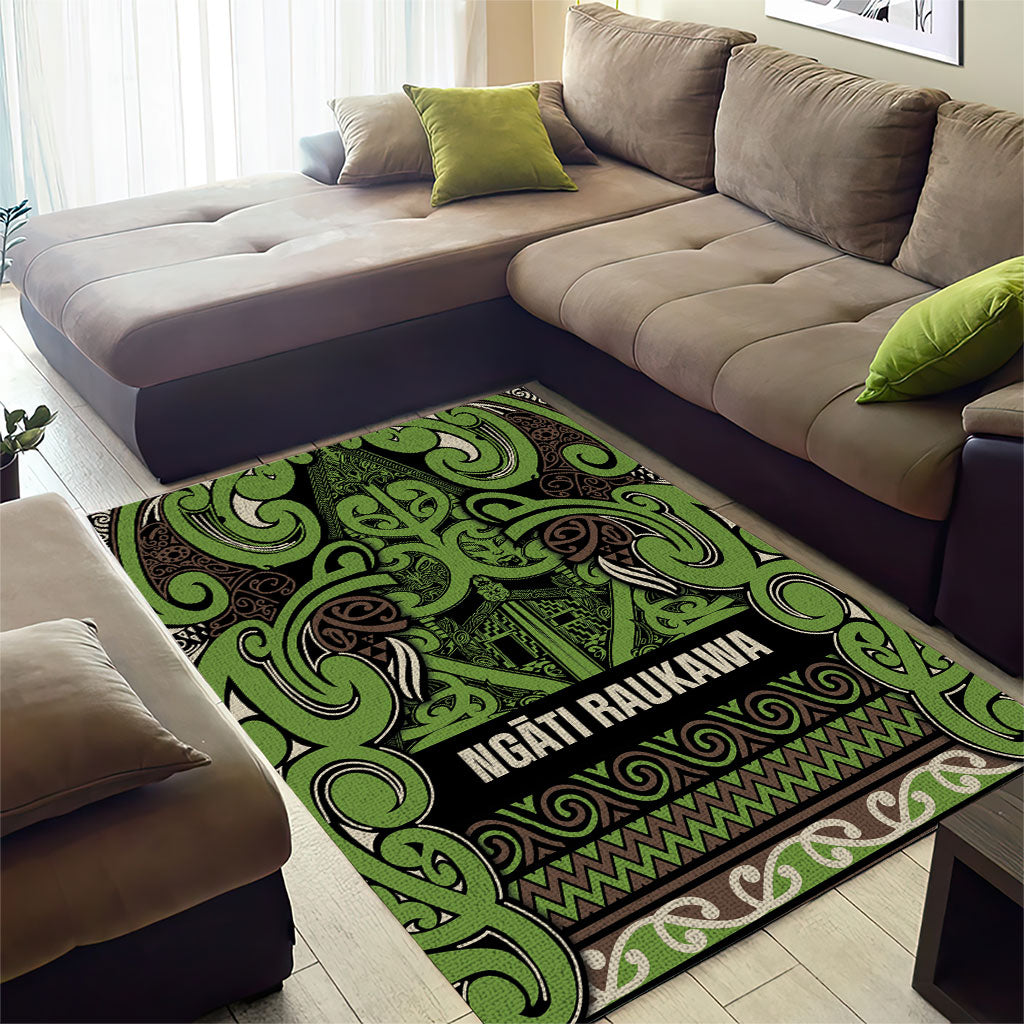 Aotearoa Iwi Ngati Raukawa Area Rug Maori Wharenui House Tribal Pattern