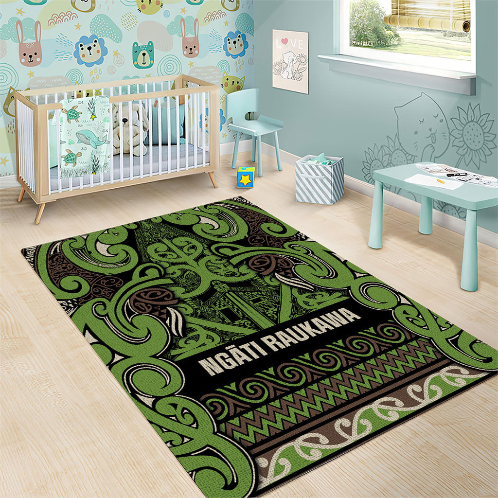 Aotearoa Iwi Ngati Raukawa Area Rug Maori Wharenui House Tribal Pattern