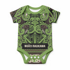 Aotearoa Iwi Ngati Raukawa Baby Onesie Maori Wharenui House Tribal Pattern