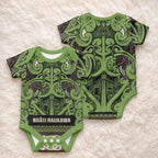 Aotearoa Iwi Ngati Raukawa Baby Onesie Maori Wharenui House Tribal Pattern