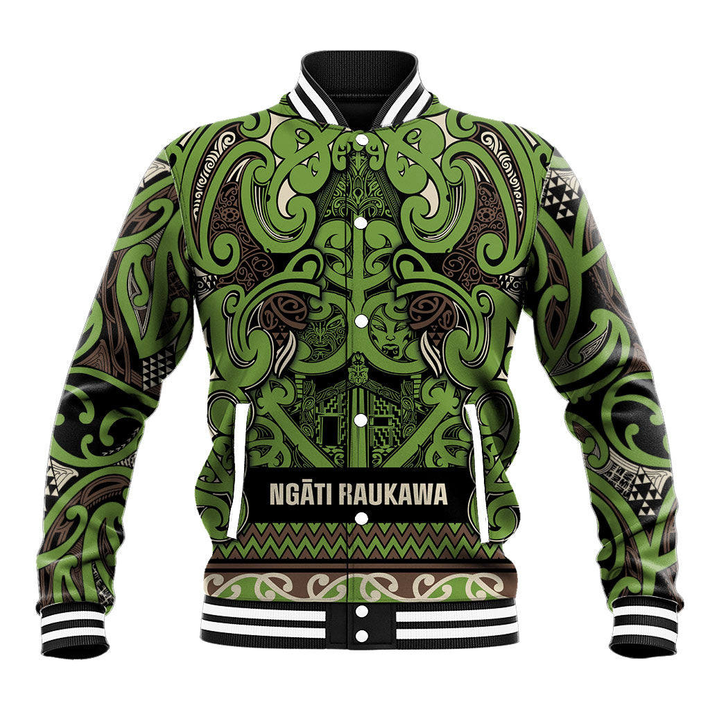 Aotearoa Iwi Ngati Raukawa Baseball Jacket Maori Wharenui House Tribal Pattern