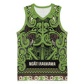 Aotearoa Iwi Ngati Raukawa Basketball Jersey Maori Wharenui House Tribal Pattern