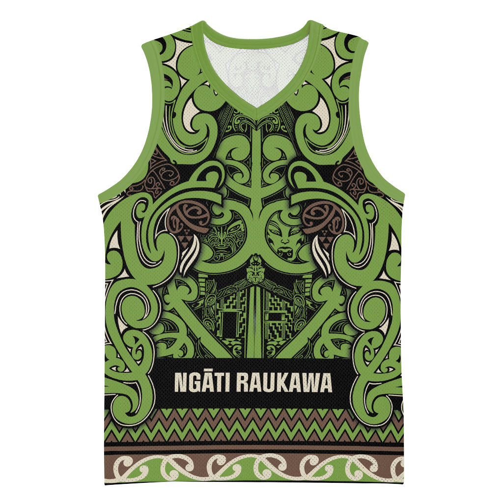 Aotearoa Iwi Ngati Raukawa Basketball Jersey Maori Wharenui House Tribal Pattern