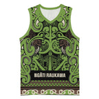 Aotearoa Iwi Ngati Raukawa Basketball Jersey Maori Wharenui House Tribal Pattern