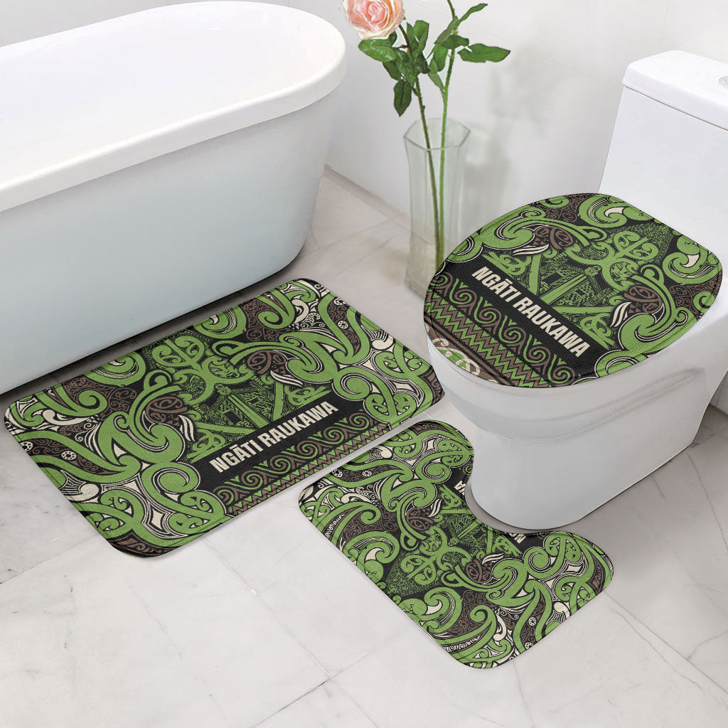 Aotearoa Iwi Ngati Raukawa Bathroom Set Maori Wharenui House Tribal Pattern