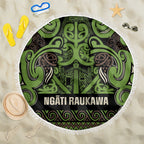 Aotearoa Iwi Ngati Raukawa Beach Blanket Maori Wharenui House Tribal Pattern