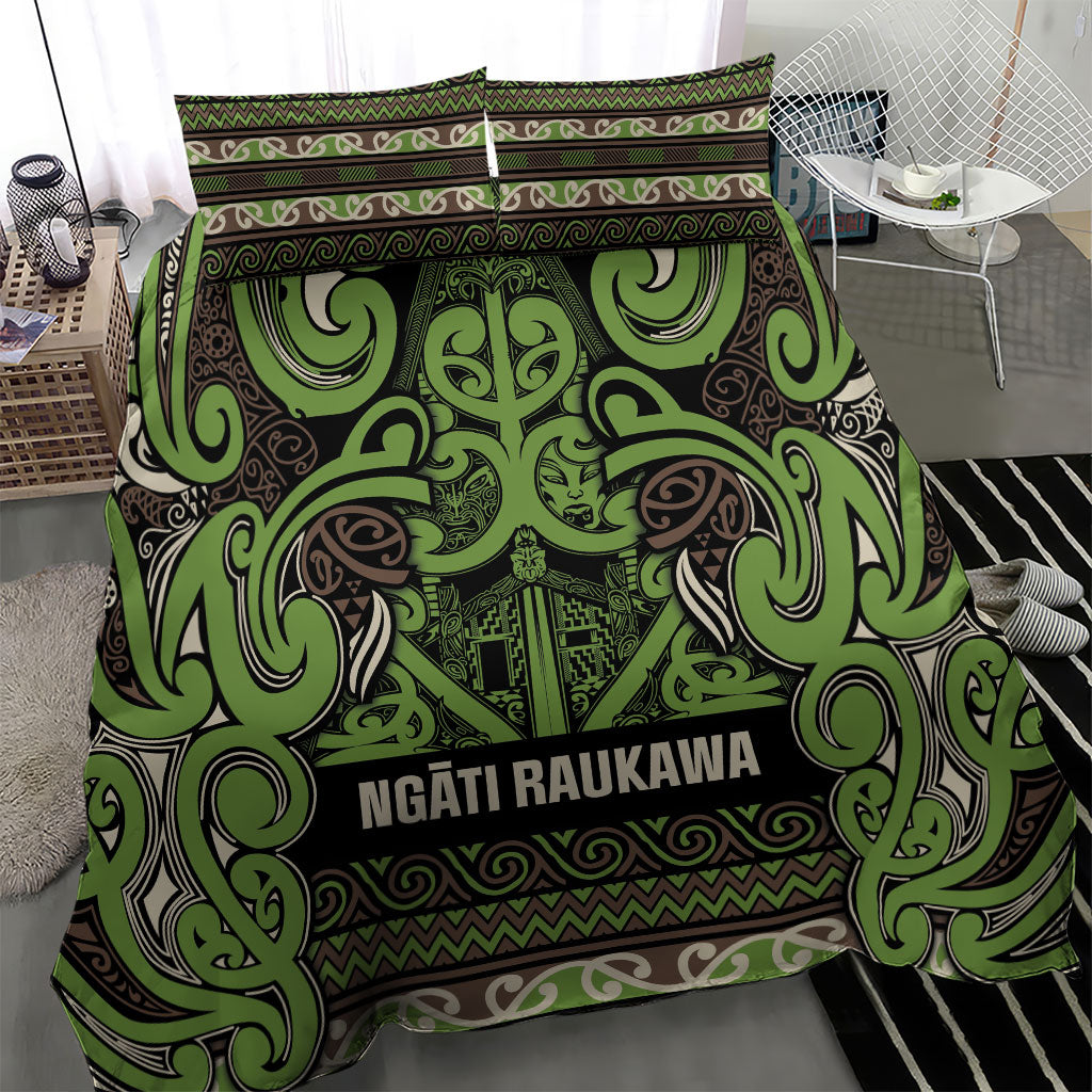 Aotearoa Iwi Ngati Raukawa Bedding Set Maori Wharenui House Tribal Pattern