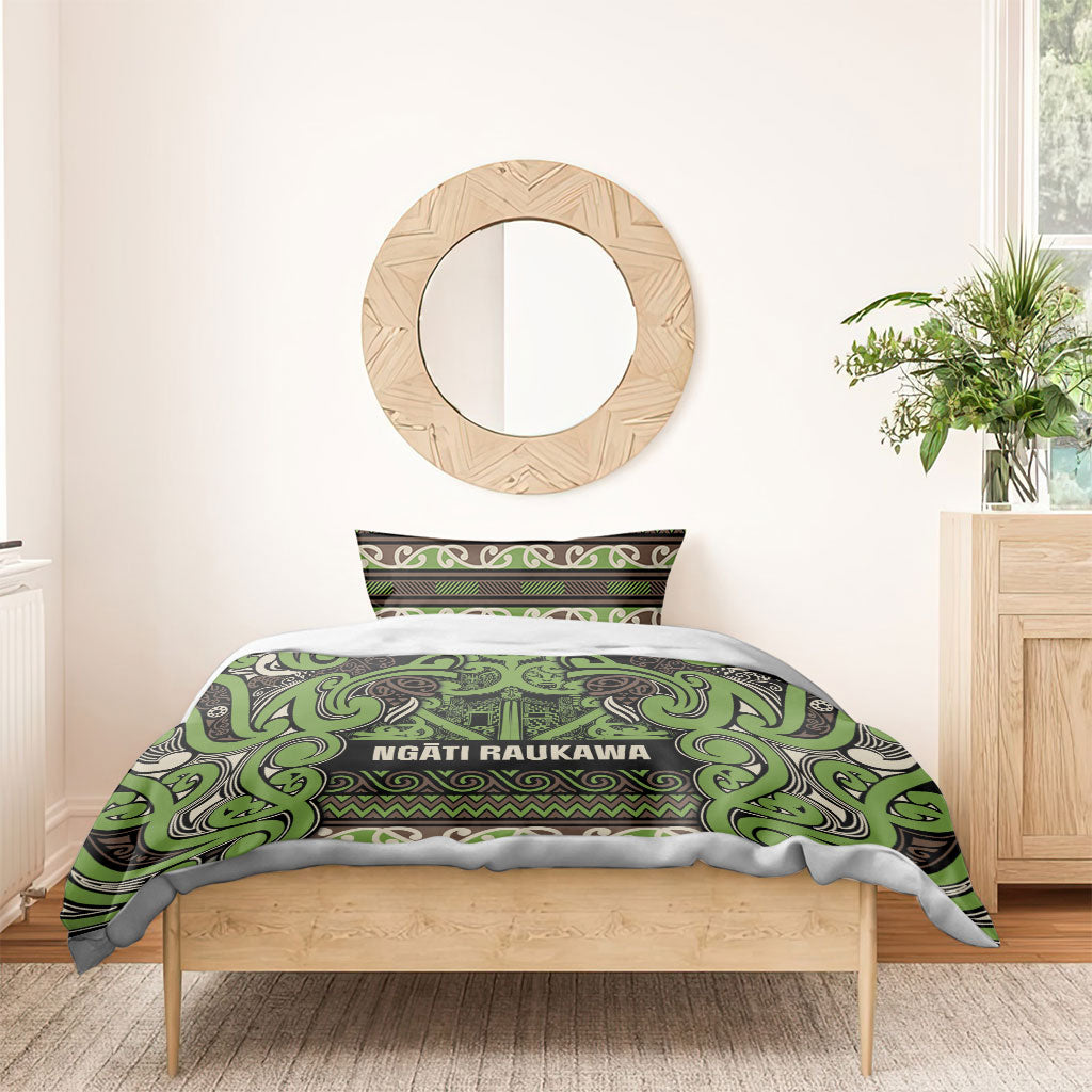 Aotearoa Iwi Ngati Raukawa Bedding Set Maori Wharenui House Tribal Pattern