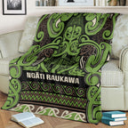 Aotearoa Iwi Ngati Raukawa Blanket Maori Wharenui House Tribal Pattern