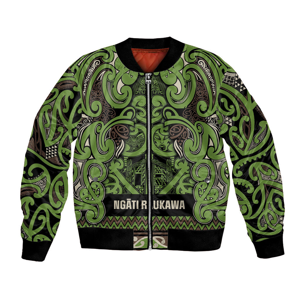 Aotearoa Iwi Ngati Raukawa Bomber Jacket Maori Wharenui House Tribal Pattern