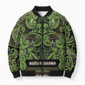 Aotearoa Iwi Ngati Raukawa Bomber Puffer Jacket Maori Wharenui House Tribal Pattern