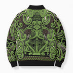 Aotearoa Iwi Ngati Raukawa Bomber Puffer Jacket Maori Wharenui House Tribal Pattern
