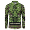 Aotearoa Iwi Ngati Raukawa Button Sweatshirt Maori Wharenui House Tribal Pattern