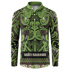 Aotearoa Iwi Ngati Raukawa Button Sweatshirt Maori Wharenui House Tribal Pattern
