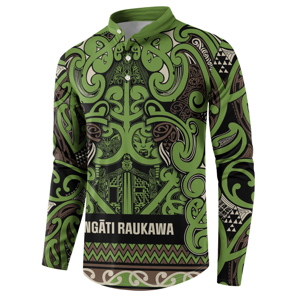 Aotearoa Iwi Ngati Raukawa Button Sweatshirt Maori Wharenui House Tribal Pattern