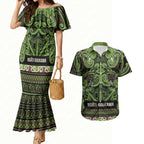 Aotearoa Iwi Ngati Raukawa Couples Matching Mermaid Dress and Hawaiian Shirt Maori Wharenui House Tribal Pattern
